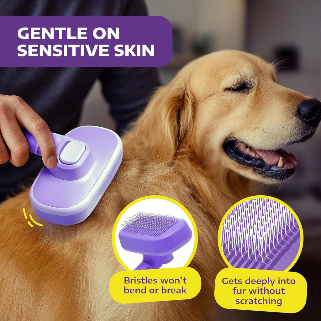Demonstration of fur removal using push button cleaning feature