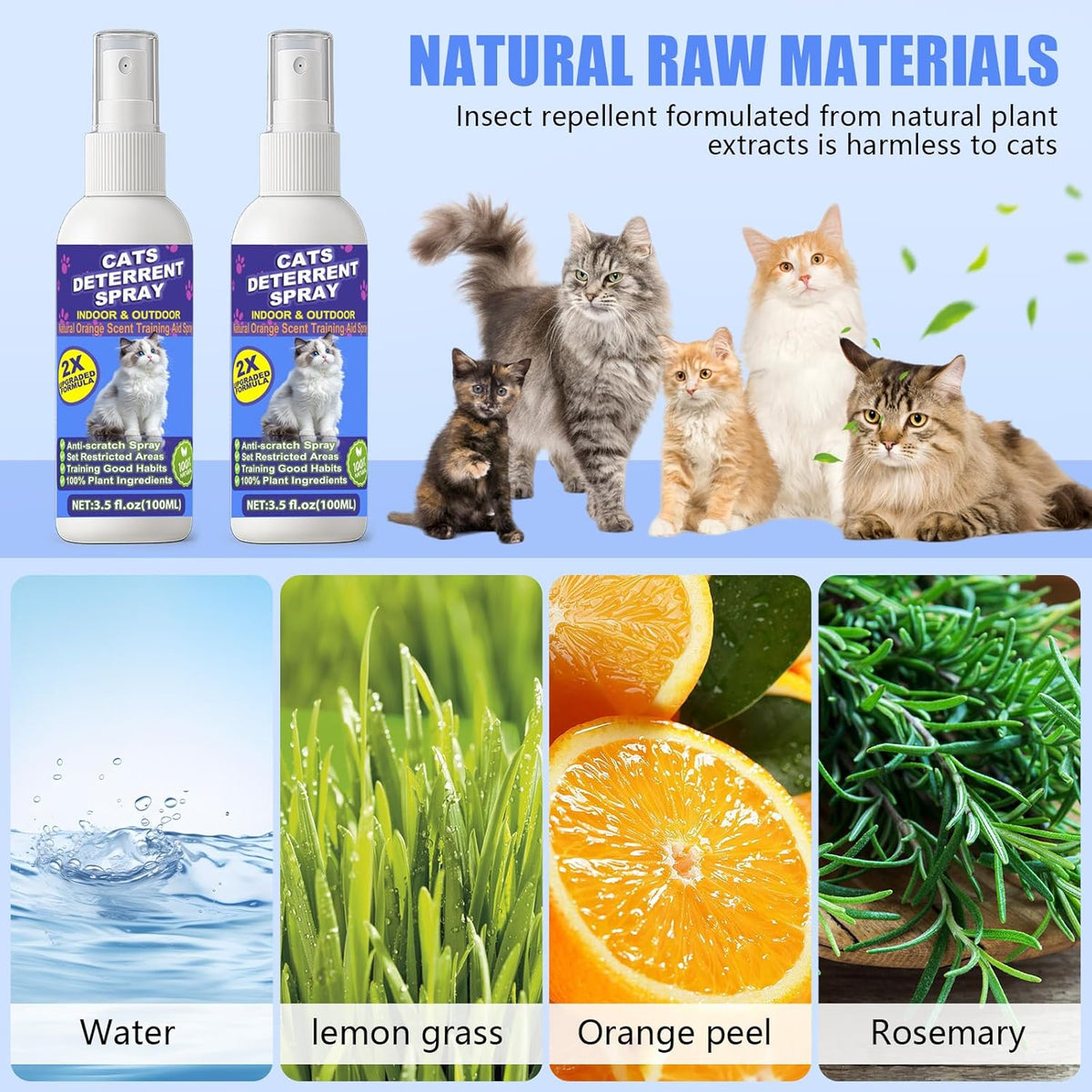 Pet behavior training spray for kittens and cats