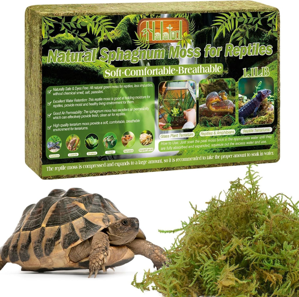 Halatool 9OZ Natural Sphagnum Moss for Reptiles- 14QT Green Moss for Terrarium Plants Long Fiber Reptile Moss for Leopard Gecko Snake Hamsters Tortoises Frogs Lizards Salamanders - Image 11