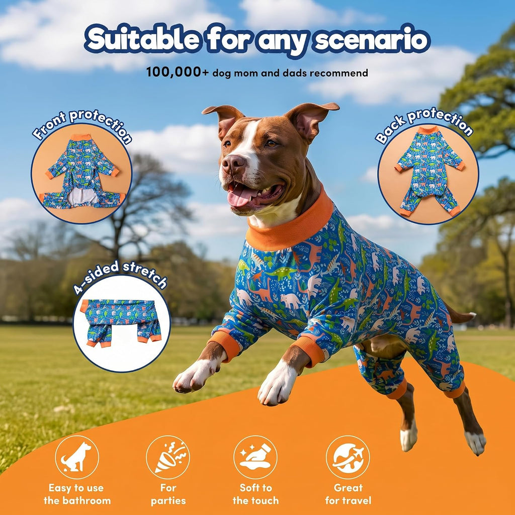 LovinPet 3XL dog onesie lightweight stretchy knit pullover rear view