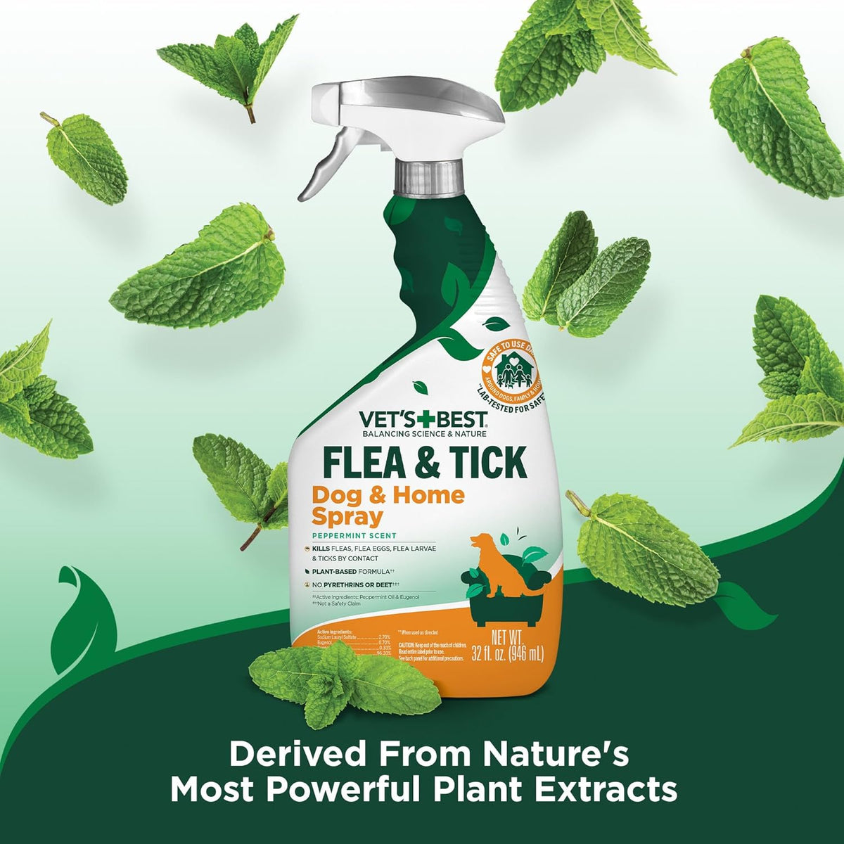 Vet's Best Indoor Flea and Tick Spray - Dog Flea and Tick Treatment for Home, Plant-Based Formula with Natural Oils, Kills Fleas, Eggs & Ticks on Contact, Made in USA, 32 oz - Image 3