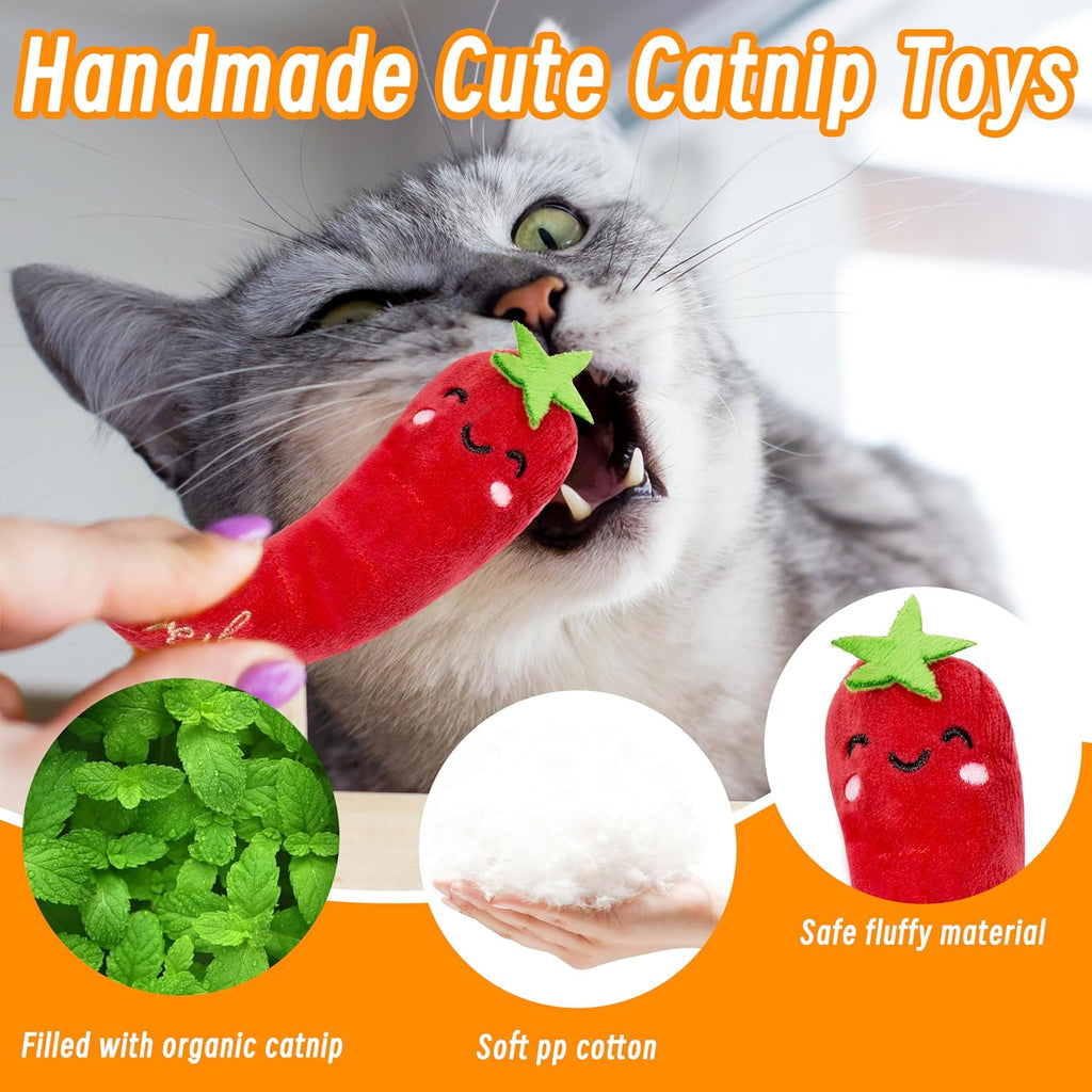 Seyezo 5 pack plush cat toys for interactive play