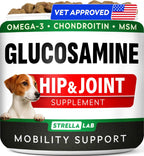 Glucosamine Treats for Dogs - Joint Supplement w/Omega-3 Fish Oil - Chondroitin, MSM - Advanced Mobility Chews - Joint Pain Relief - Hip & Joint Care - Chicken Flavor - 120 Ct - Made in USA - Image 14