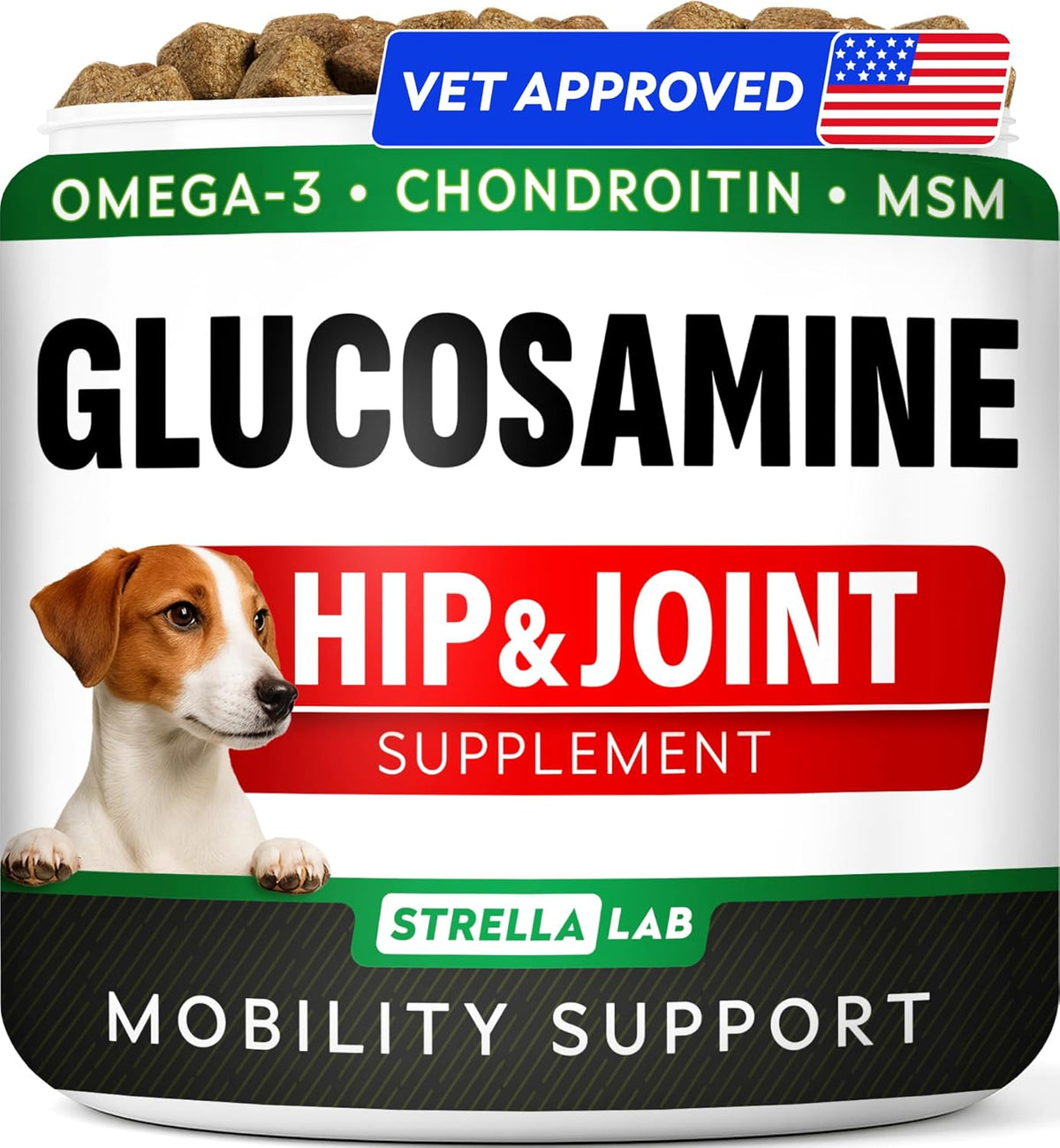 Glucosamine Treats for Dogs - Joint Supplement w/Omega-3 Fish Oil - Chondroitin, MSM - Advanced Mobility Chews - Joint Pain Relief - Hip & Joint Care - Chicken Flavor - 120 Ct - Made in USA - Image 14