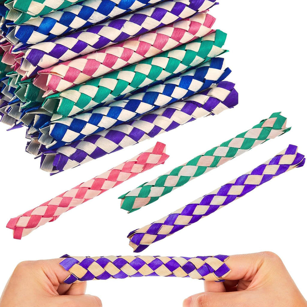 Syhood 24 Pcs Chinese Finger Traps Bamboo Finger Traps for Kids and Adults Pet Bird Chew Bird Foraging Chopper Toy Fun Birthday Party Favors, Goodie Bag Stuffers Fillers in Assorted Colors - Image 9
