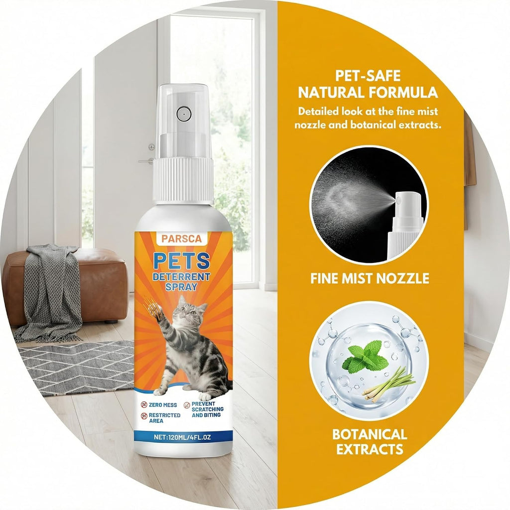 Parsca spray application on carpet for pet protection