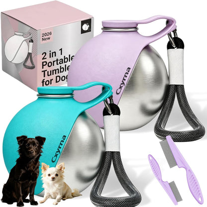 2 in 1 Portable Tumbler for Dogs, 2026 New 10Oz Stainless Steel Dog Water Bottle with Silicone Foldable Bowl, Leak-Proof 2 in 1 Portable Small Dog Water Bottle for Walking, Hiking & Travel (10Oz-Blue) - Image 10