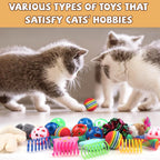 Full layout display of all thirty pieces included in the premium kitten entertainment variety pack