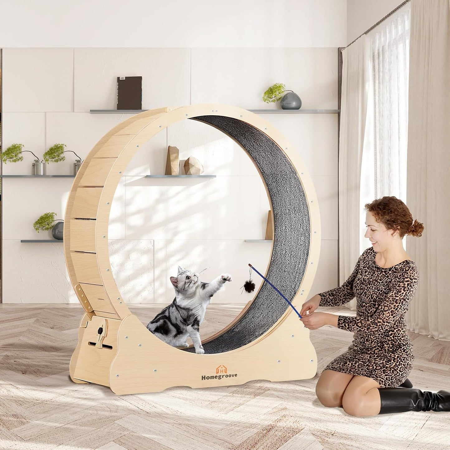 Homegroove extra large pet treadmill wheel for indoor weight loss