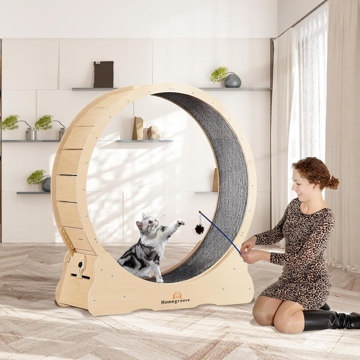 Homegroove extra large pet treadmill wheel for indoor weight loss