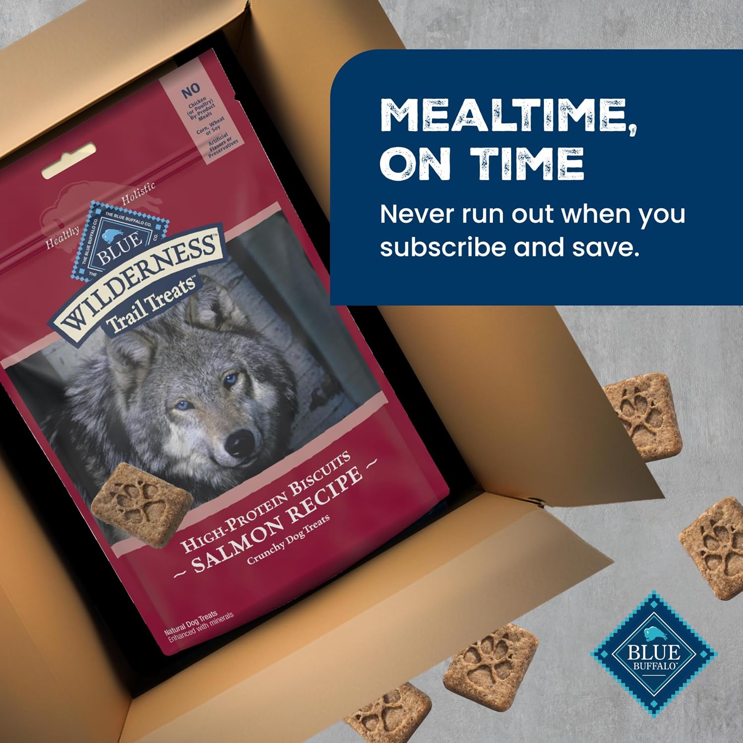 Blue Buffalo Wilderness Trail Treats Salmon Crunchy Dog Biscuits, Grain-Free & High-Protein, Bite-Sized Training Treats Made with Real Salmon & Natural Ingredients, 24-oz Bag - Image 10