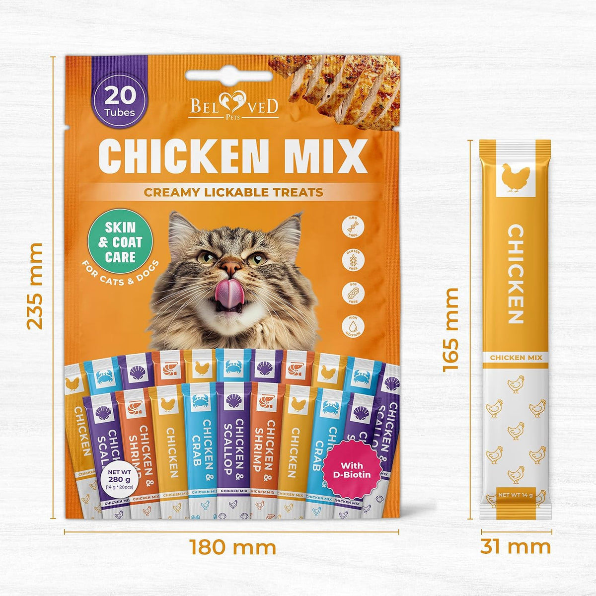 Beloved Pets treat mixed into bowl of dry cat food