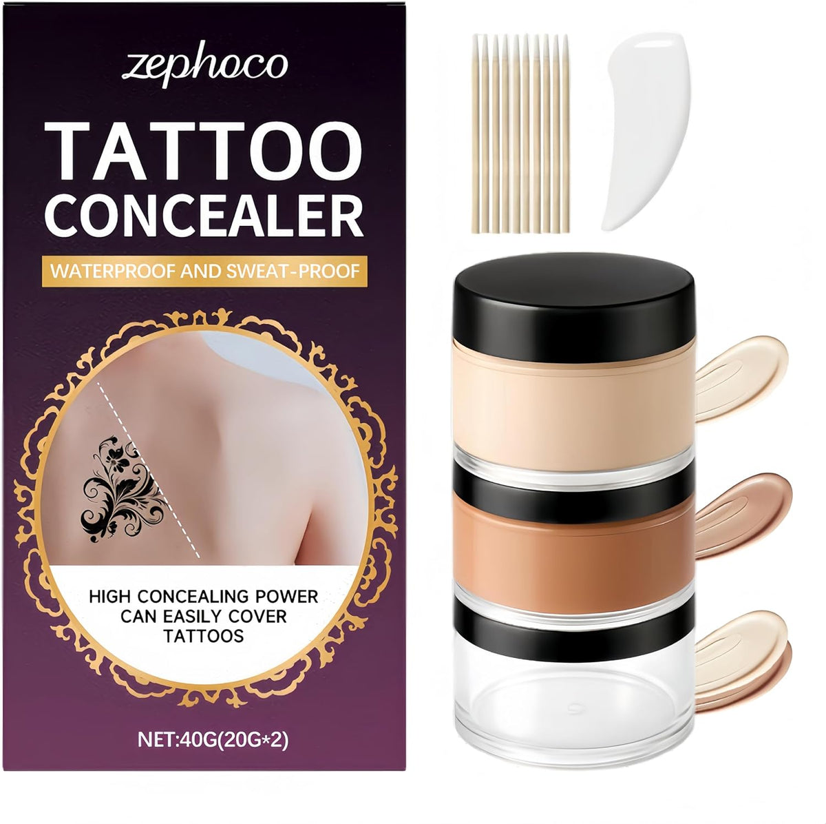 Jyovqxf tattoo cover up cream front view jar