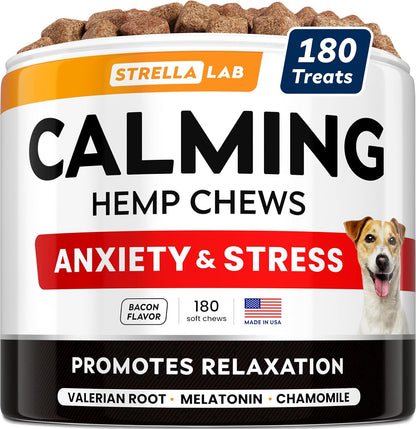 Advanced Calming Chews for Dogs - Hemp Chews and Melatonin - Anxiety Relief - Sleep Aid - Relaxing Treats - Stress Relief During Fireworks, Storms, Thunder, Barking - Made in USA - BBQ - 60ct - Image 11