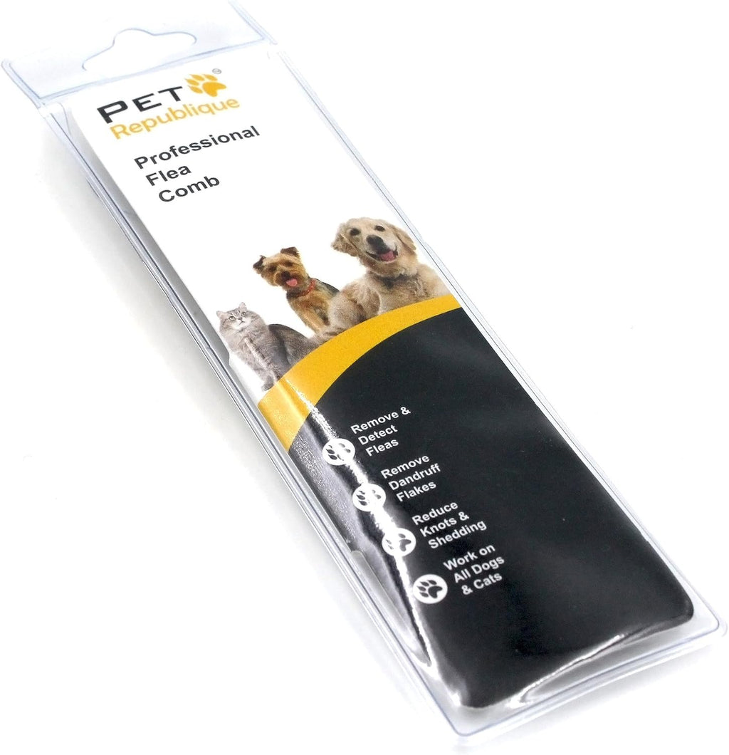 Ergonomic black handle of Pet Republique pet grooming comb