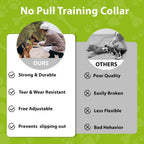 Seyezo no pull heavy duty nylon dog collar under low light showcasing the reflective threads