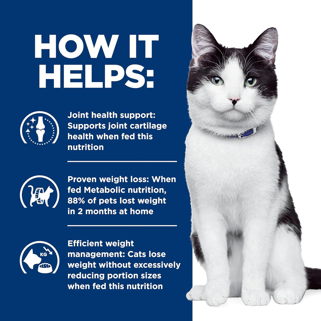 Imported USA premium veterinary dry cat food for mobility and weight control back panel
