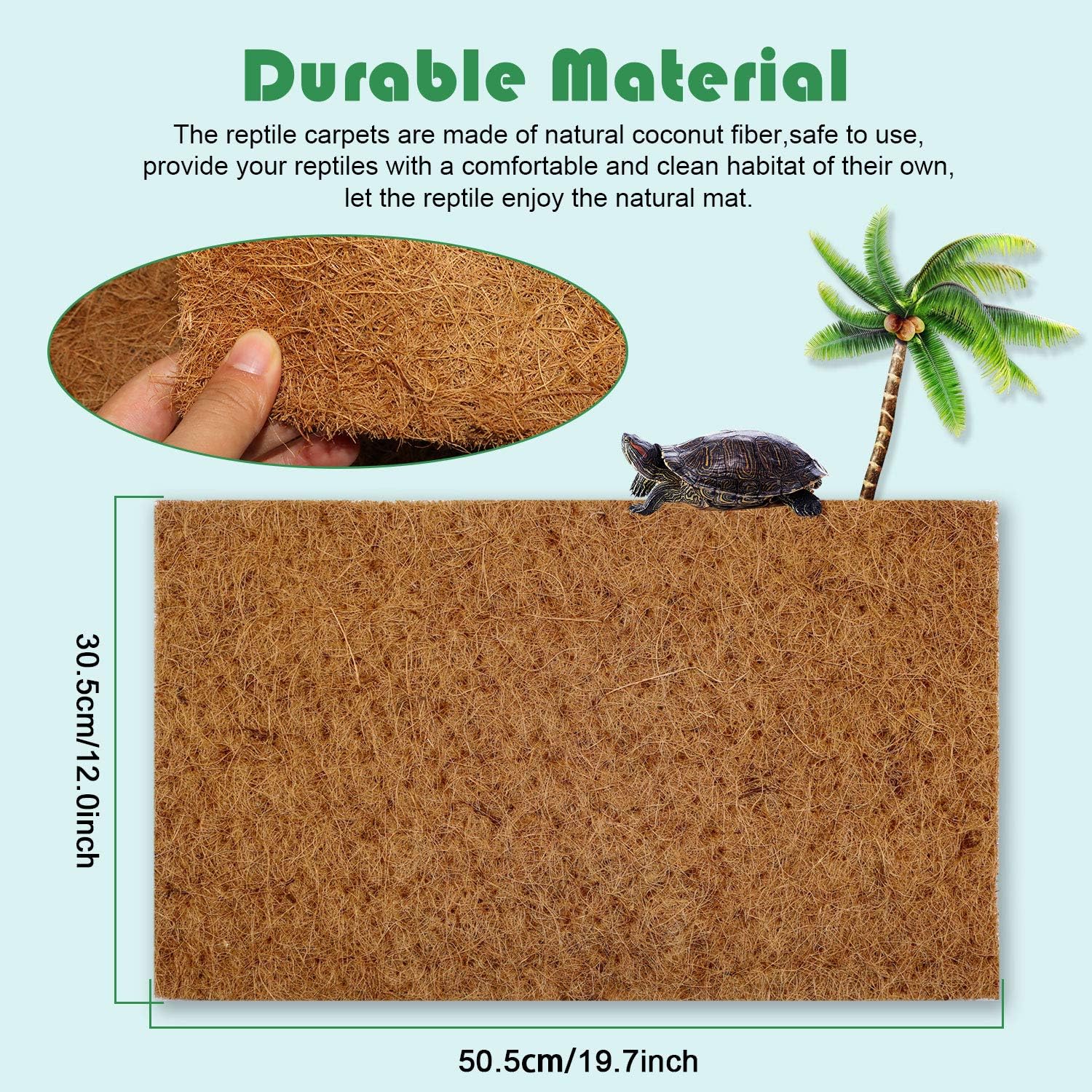 BWOGUE coconut coir tortoise bedding liner three pack packaging view