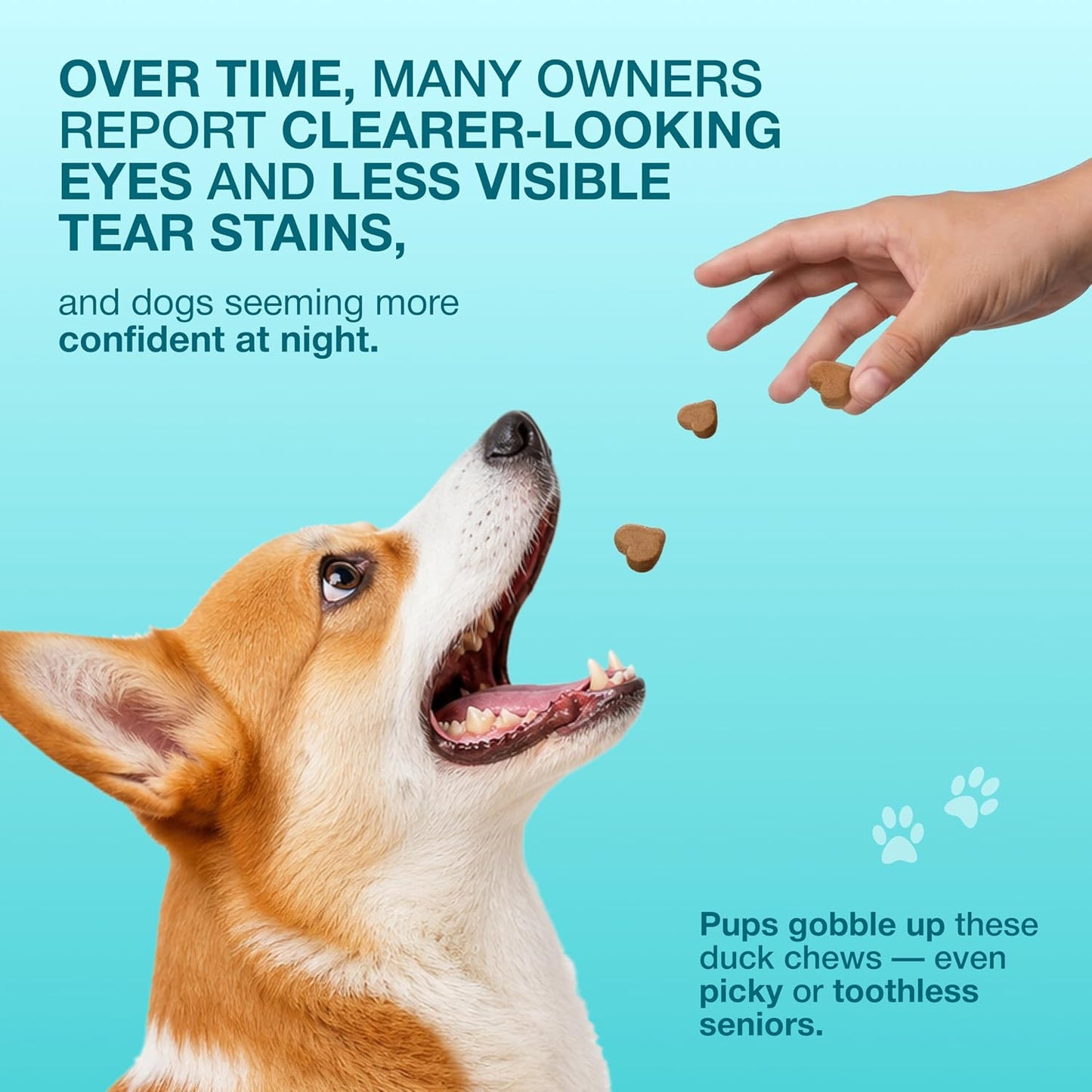 Clear Vision 120 count duck flavor wellness treats for daily canine eye care