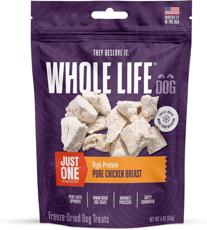 Whole Life Dog Just One Chicken Freeze Dried Dog Treats - Human Grade High Protein Food, Healthy Training Snacks, Freeze Dried Food Toppers, USA Made Natural Treats - 10 oz (Value Pack of 1) - Image 10