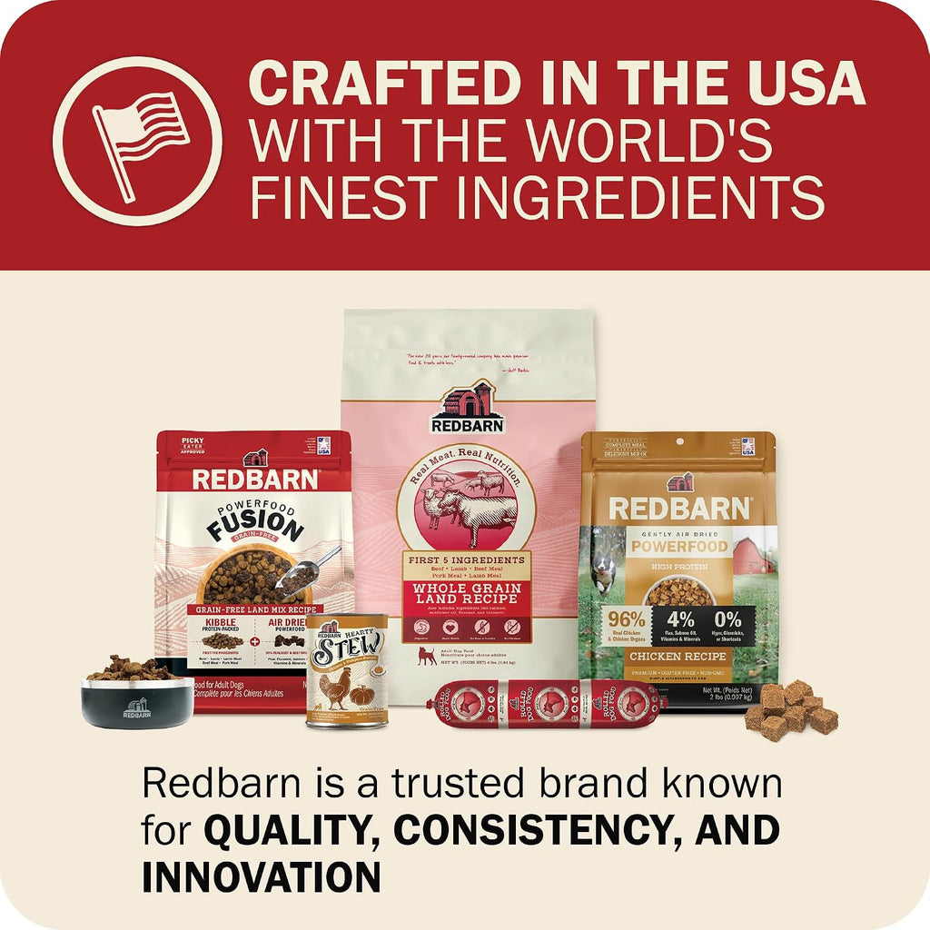 Redbarn Powerfood Fusion Air Dried Kibble Blend - Grain Free Land Beef Lamb Recipe - Made in USA Adult Dry Dog Food with Superfoods, Prebiotics, Postbiotics - 3.5lb Bag - Image 9