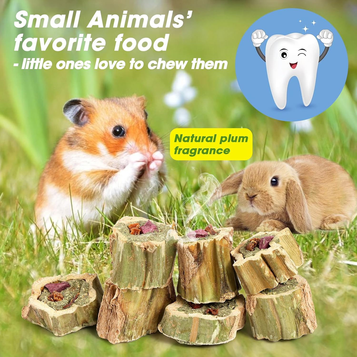 Abizoo small pet wellness treats bag showing clear ingredient composition details