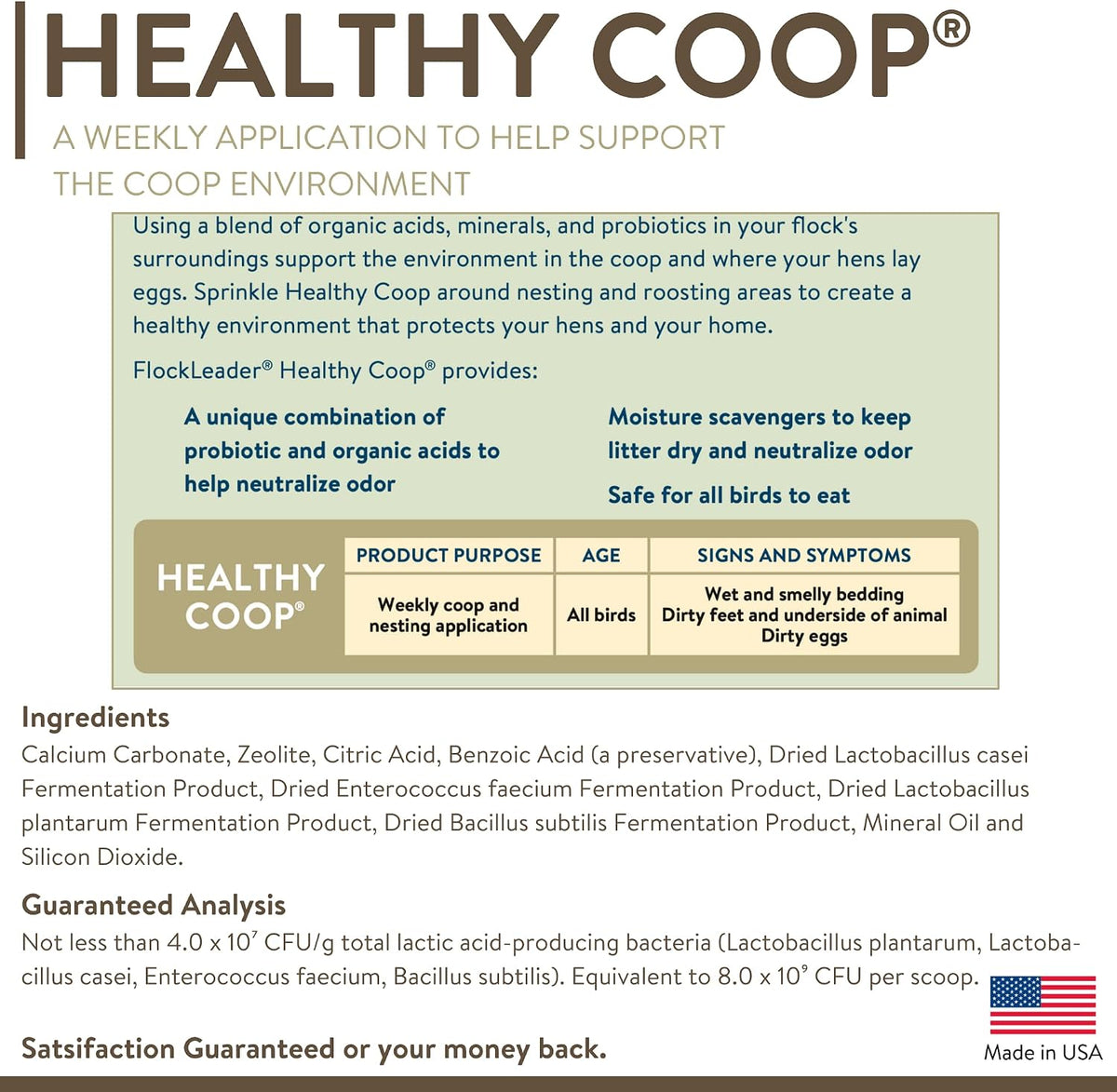 FlockLeader Healthy Coop 12lb bag details