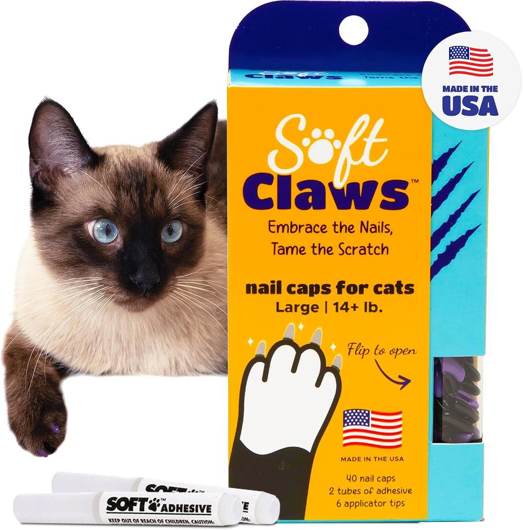 Soft Claws Cat Nail Caps for Medium Cats - (40 Caps, Sparkle Variety) - Made in USA - Veterinarian-Developed | Protects Furniture & Skin - Easy to Apply, Long-Lasting Anti-Scratch Soft Cat Claw Covers - Image 11