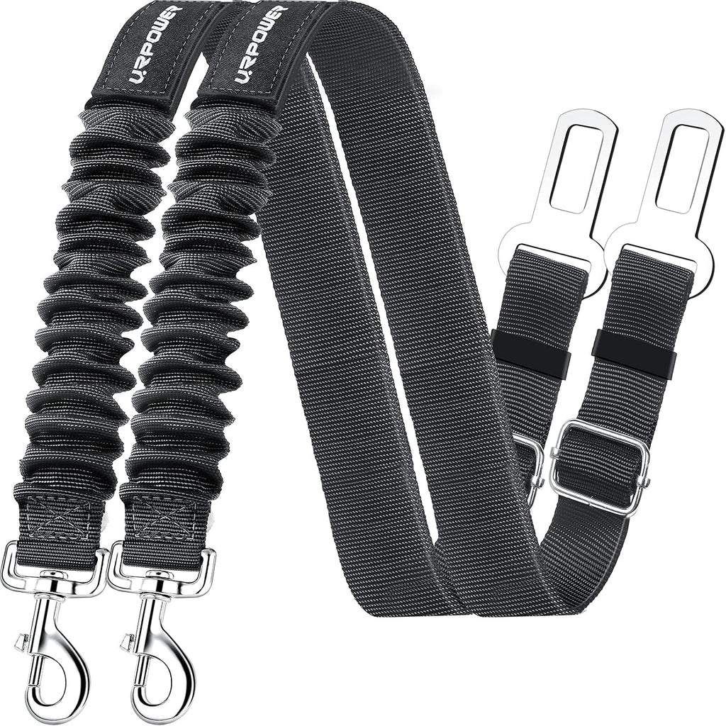 URPOWER 2 Pack Dog Seat Belt front view showing harness attachment