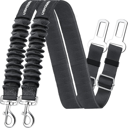 URPOWER 2 Pack Dog Seat Belt front view showing harness attachment