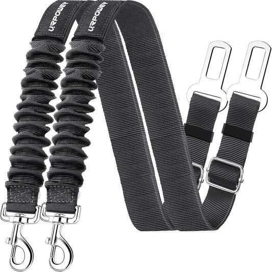 URPOWER 2 Pack Dog Seat Belt front view showing harness attachment