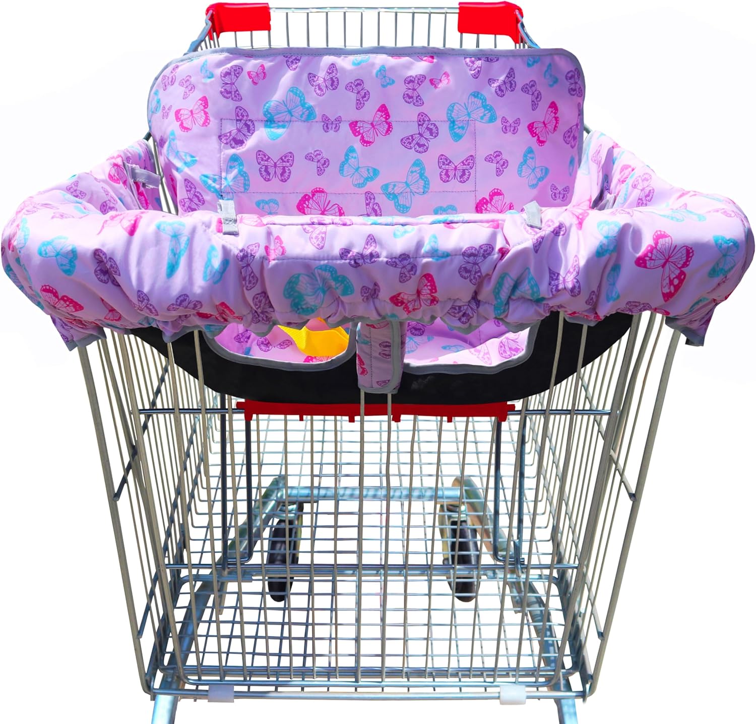 Gowraps 2-in-1 butterfly print shopping cart cover front view