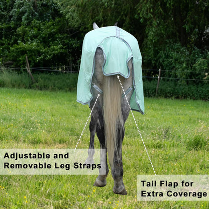TARFEPA bug mosquito protection equine sheet overview in a pasture setting