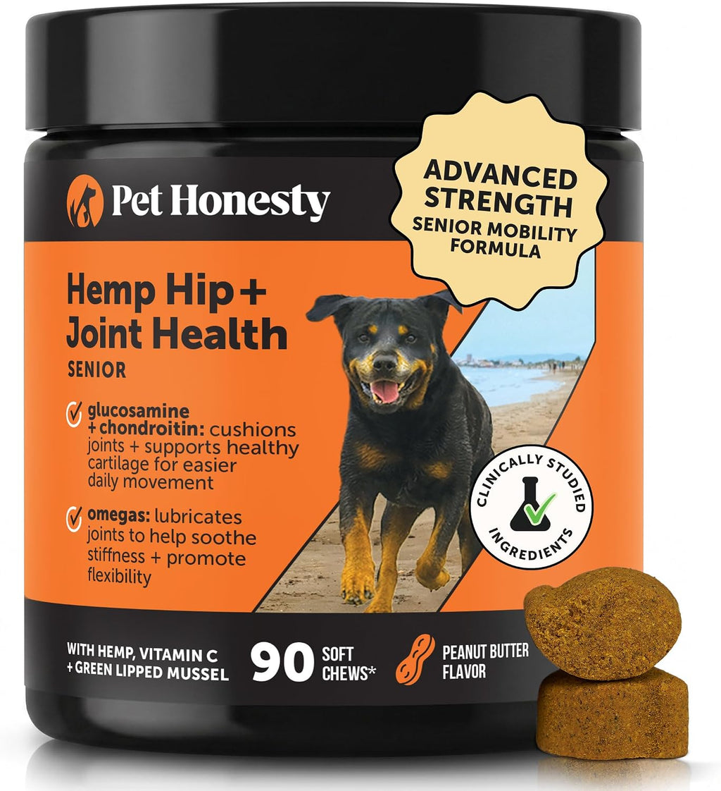 Senior Hemp Hip and Joint Supplement for Dogs - Glucosamine Chondroitin, MSM & Green Lipped Mussel - Relief for Joint Stiffness, Advanced Strength Mobility Support for Senior Dogs (Chicken, 90 Ct) - Image 10