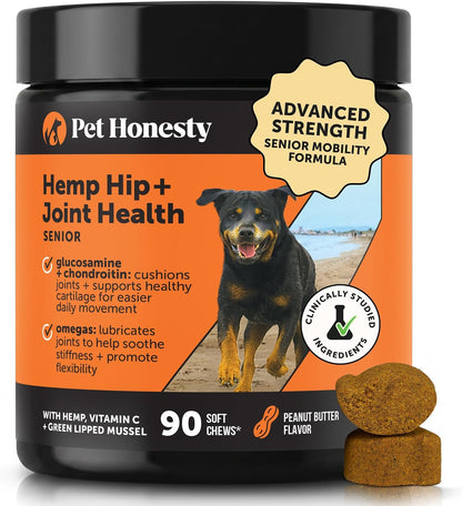 Senior Hemp Hip and Joint Supplement for Dogs - Glucosamine Chondroitin, MSM & Green Lipped Mussel - Relief for Joint Stiffness, Advanced Strength Mobility Support for Senior Dogs (Chicken, 90 Ct) - Image 10
