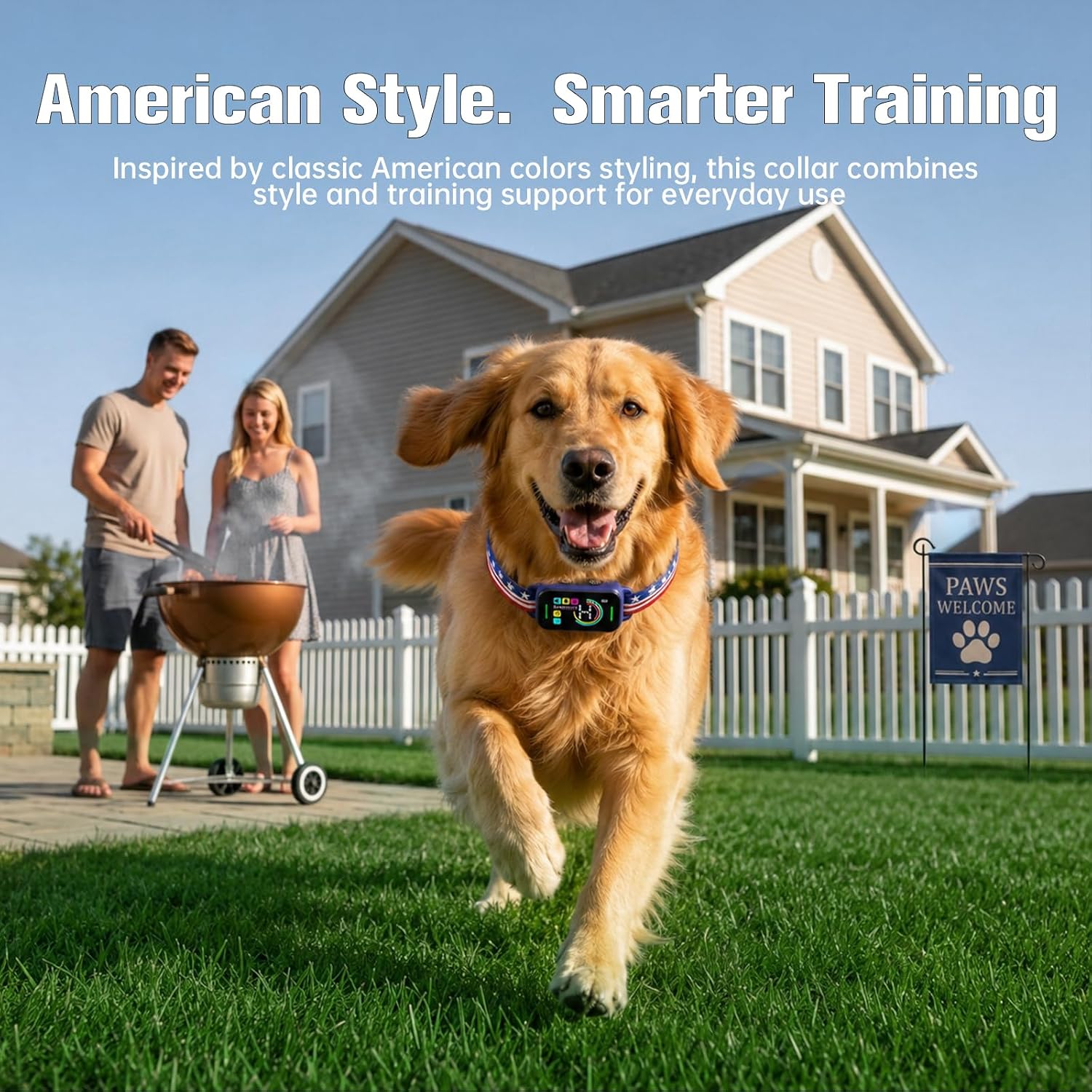Bark Collar for Large Medium Small Dogs - Smart AI 1S Stop Barking, Anti Barking Device & Dog Training Collar with Beep, Vibration & 8-Level Sensitivity, IP67 Waterproof - Red White Blue - Image 8