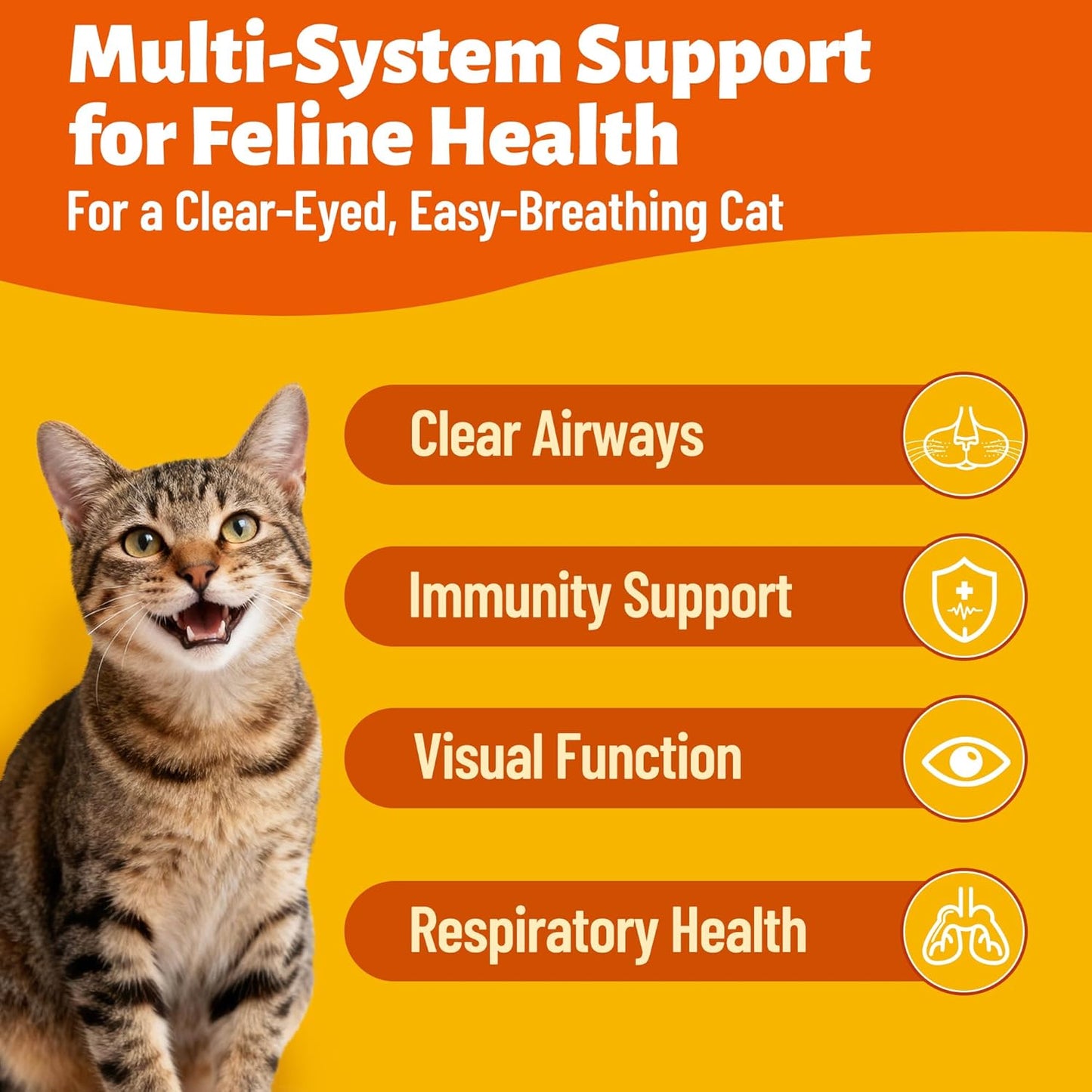 Premium imported USA pet supplement for cat immune defense and shiny coat.