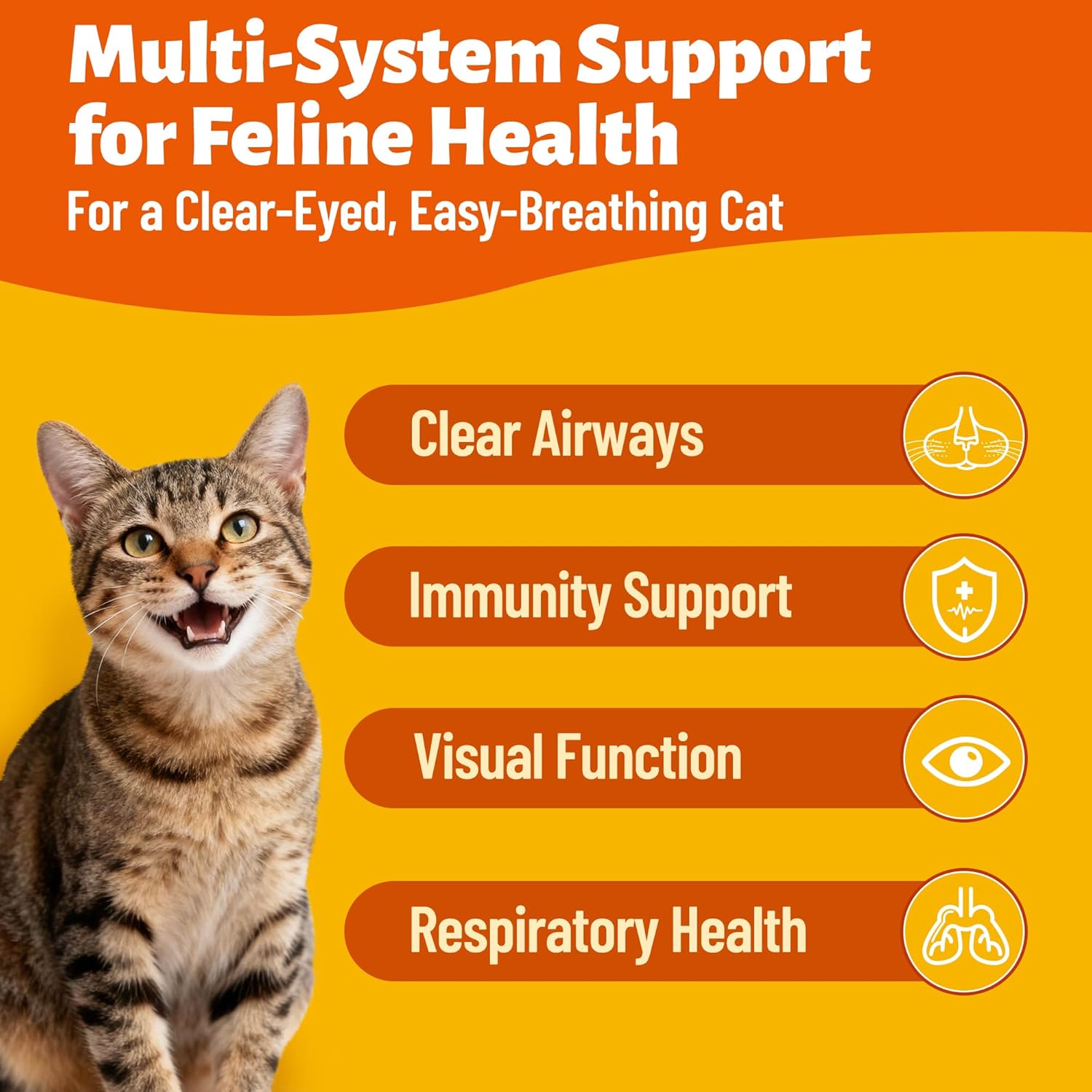 Premium imported USA pet supplement for cat immune defense and shiny coat.