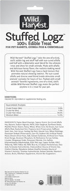 Wild Harvest Stuffed Logz edible small pet treat package details