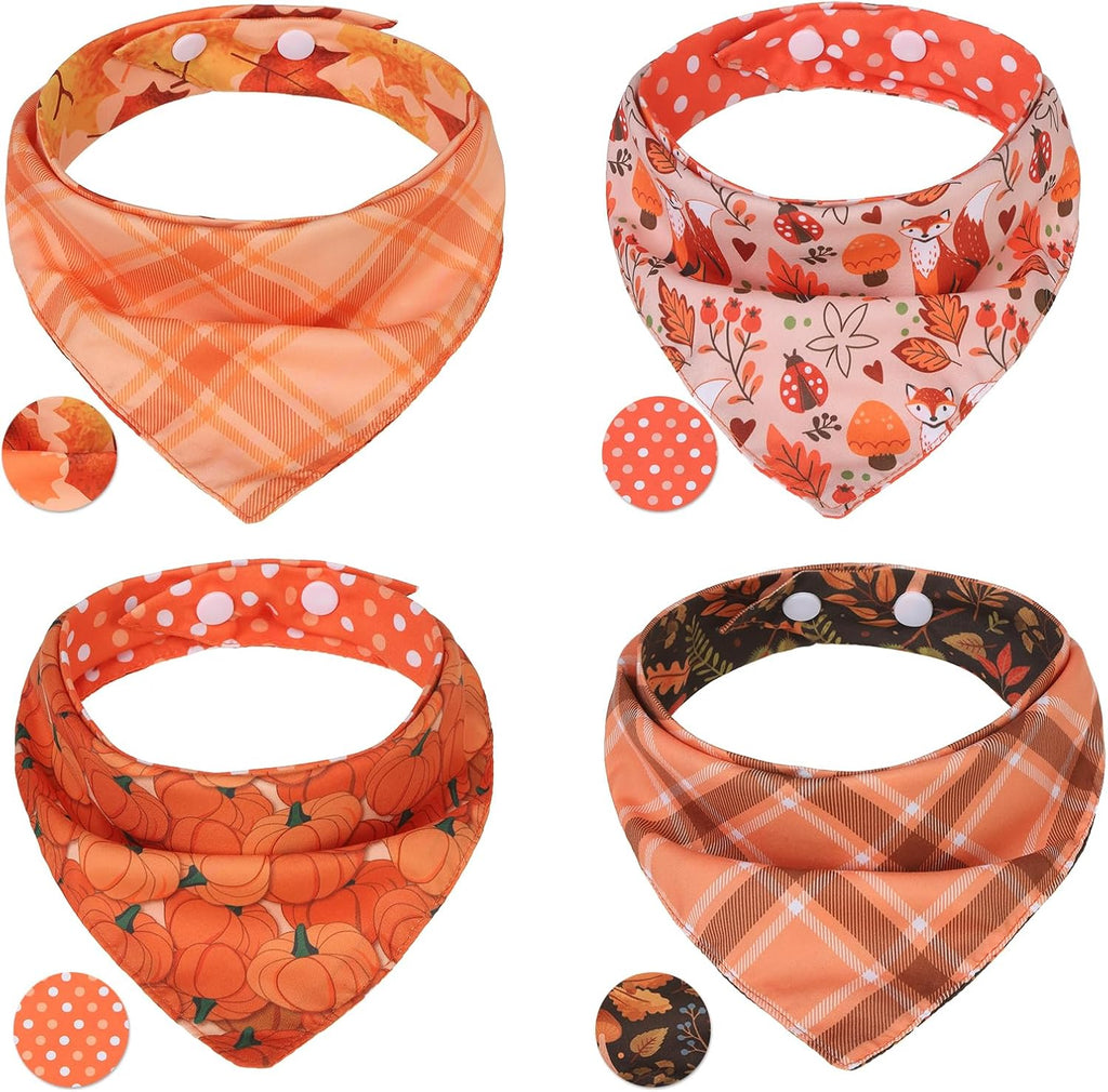 PAWCHIE Dog Cooling Bandana Small, 4 Packs Ice Cool Pet Triangle Scarf Bibs Reversible Styles, Summer Adjustable with Two Snaps, Kerchief Set Accessories for Dogs, Puppy, Cats - Image 10