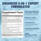 Totaria probiotic supplement ingredients and nutrition facts panel