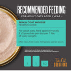 Fresh salmon ingredients and coconut oil elements alongside cat food pouch