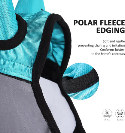 Adjustable touch-and-go straps on Harrison Howard horse mask
