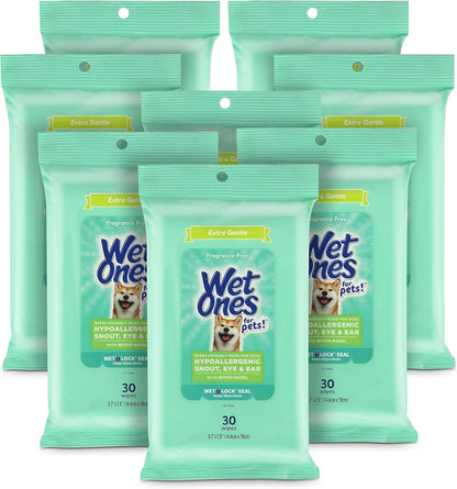 Wet Ones for Pets Extra Gentle Dog Wipes with Witch Hazel - Fragrance-Free, Hypoallergenic Pet Grooming Wipes for Snout, Eye, and Ear Areas, Sensitive Skin, 30 Count - Image 10