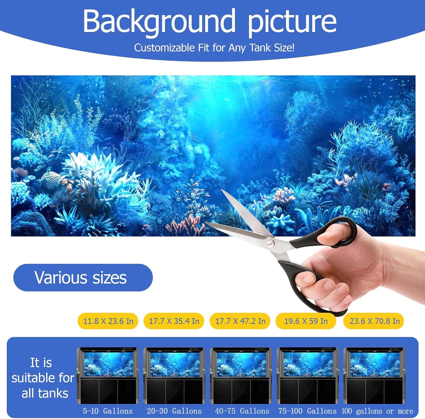 Premium CICK SEED brand static cling underwater scenery wallpaper panel.