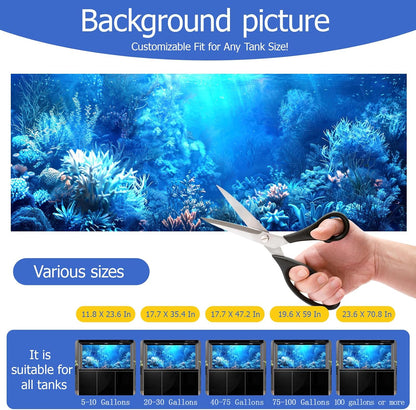 Premium CICK SEED brand static cling underwater scenery wallpaper panel.