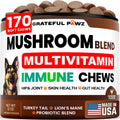 Vet Promise Turkey Tail Mushroom Supplement for Dogs front packaging view showing 170 soft chews container