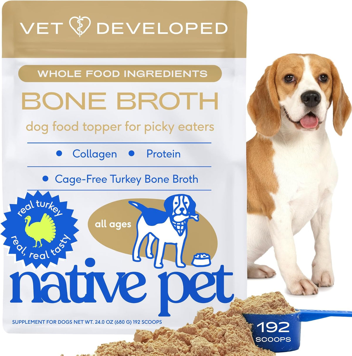 Native Pet Bone Broth for Dogs - Made with Real Beef Bone Broth, Dog Food Toppers for Picky Eaters - Provides Extra Hydration & Nutrition for Joint Strength, Immunity & Heart Health-48 Scoops - Image 14