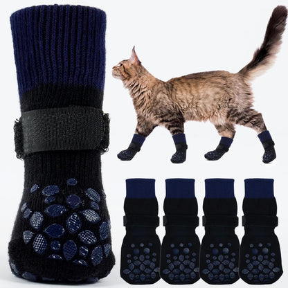 ROZKITCH 2 Pairs Cat Sock for Injured Paws, Breathable Socks for Cats Stop Scratching Pet Paw Protectors for Injured Paws Protective Anti-Slip Grip Socks Foot Protector Kitten Blue 2XS - Image 13