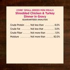Wellness Core poultry dinner shredded protein in gravy